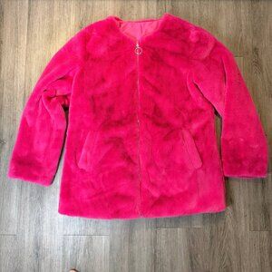 Sebby Collection Hot Pink Faux Fur Reversible Coat Women’s Size XL